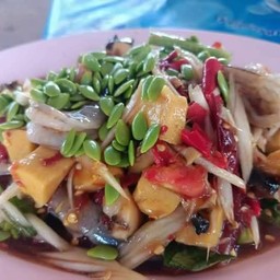 ตำหน่อไม้กุ้งสด