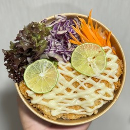 ข้าวไก่กรอบ+ซอส