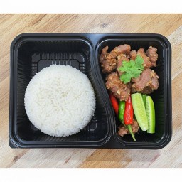 ข้าว + แหนมทอด