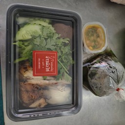 ชุดไก่ย่างสับใหญ่ + น้ำซุป+น้ำจิ้ม