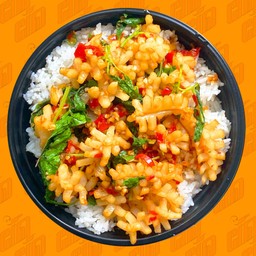 ข้าวผัดกระเพราหมึกบั้ง