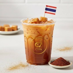 ชาไทยคาราเมล(Thai Tea Caramel Iced)