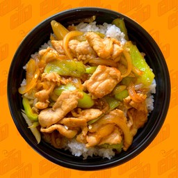 ข้าวหมูผัดพริกหยวก