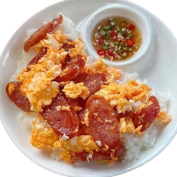 ไข่ผัดกุนเชียง ราดข้าว