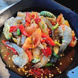 ตำเหลากุ้งสด