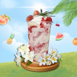 สตรอว์เบอร์รี โยเกิร์ตปั่น