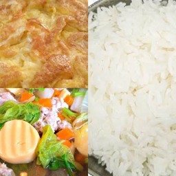 แกงจืดเต้าหู้หมูสับ+ไข่เจียว+ข้าว