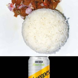 [อร่อยซ่ากับโค้ก] ข้าวยำปลาทอด +  ชเวปส์มะนาวโซดา ไม่มีน้ำตาล (กระป๋อง)