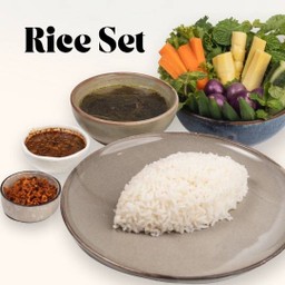 ชุดข้าว ซุป น้ำพริกกะปิ หรือ น้ำพริกกุ้งแห้ง