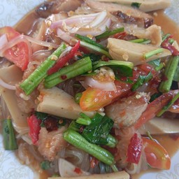 ตำเส้นเล็ก หมูยอ คอหมูย่าง