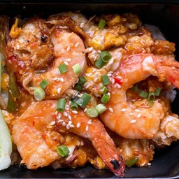 ข้าวซอสสุกี้ กุ้ง