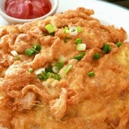 ข้าวไข่เจียวทรงเครื่อง กุ้ง