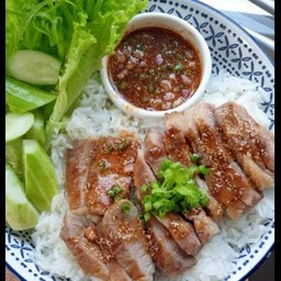 ข้าวหมูย่าง&,จิ้มแจ่ว