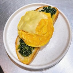 Spinach Cheese Scrambled Eggs Sour Dough