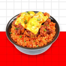 ข้าวผัดกิมจิไก่ทอดชีส