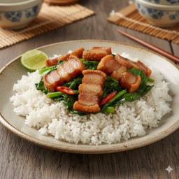 คะน้าหมูกรอบ