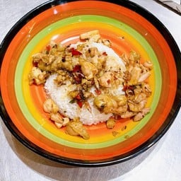 Garlic and Chilli Chicken with rice