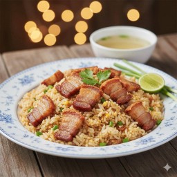 ข้าวผัดหมูกรอบ