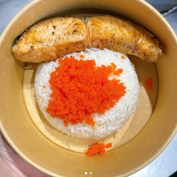 Salmon Ebiko with rice