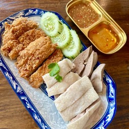 ไก่สับ 2 อย่าง(ต้ม+ทอด)