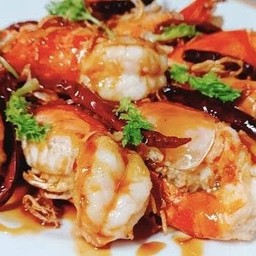 กุ้งทอดซอสมะขาม (กับข้าว)