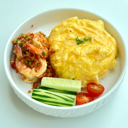 ข้าวกุ้งพริกเกลือไข่ข้น