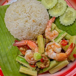 ข้าวแตงกวาผัดกุ้ง