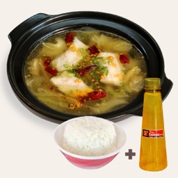 ชุดปลากะพงต้มผักกาดดองเสฉวน