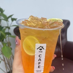 ชาพีช น้ำผึ้ง มะนาว ท้อปด้วยวุ้นผึ้ง