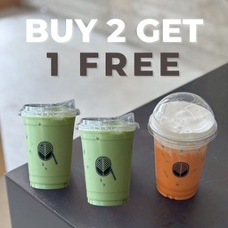 ซื้อมัทฉะลาเต้ 2 แก้ว แถมเครื่องดื่มตามรายการ 1 แก้ว