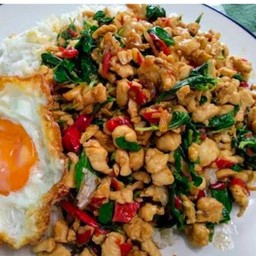 ข้าว+กระเพราไก่ 2กล่อง(ฟรีไข่ดาว)