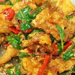 กระเพราไข่ดาว ราดข้าว