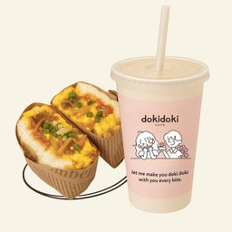 คอมโบไข่ซานโดและกาแฟ