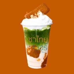 ชาเขียวบิสครอฟครีมลาเต้