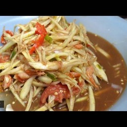 ตำปูปลาร้ากุ้งแห้ง Papaya salad with dried shrimp