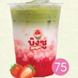 นมสดซอสสตอเบอรี่มัทฉะลาเต้