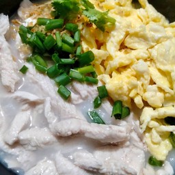 โจ๊กไก่ฉีก ไข่กวน