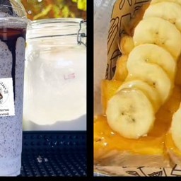 [เซตสุดฮิต] นมสดโอริโอ้ปั่น + ปังปิ้งเนย กล้วยน้ำผึ้ง