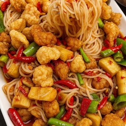 ตำกากหมูขนมจีน+หน่อไม้