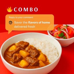 Beef & Potato Curry Rice + Burmese Tomato Salad Combo!