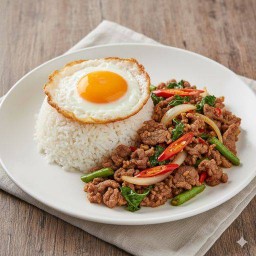 ครัวบาซิลกระเพราจานด็ด(ฮาลาล)