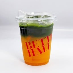 เพียวมัทฉะผสมน้ำส้มคั้นสด