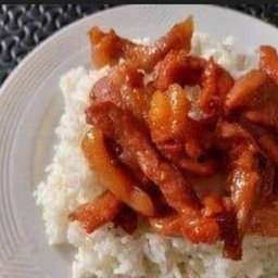 ข้าวหมูแดดเดียว + น้ำพริกตาแดง