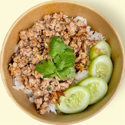 ข้าวหมูสับกระเทียม