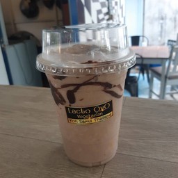 Banana, banana, fresh milk, dark chocolate shake