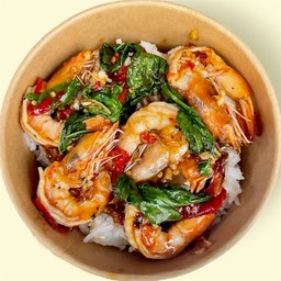 ข้าวกะเพรากุ้ง