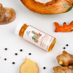 COCO TURMERIC SHOT - น้ำมะพร้าวผสมน้ำสับปะรด ขมิ้น ขิง และพริกไทยดำ