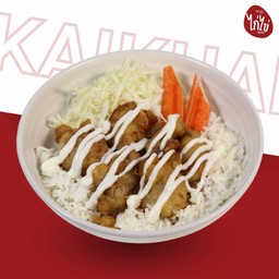 ข้าวหน้าไก่คาราเกะ ซอสมาโย