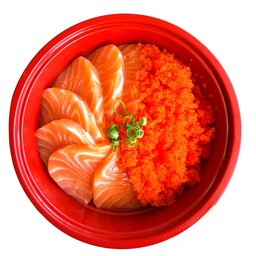 ข้าวหน้าปลาแซลมอน + ไข่กุ้งจุกๆๆ
