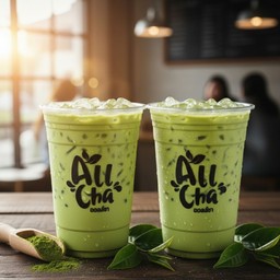 ชาเขียวนม 2แก้ว